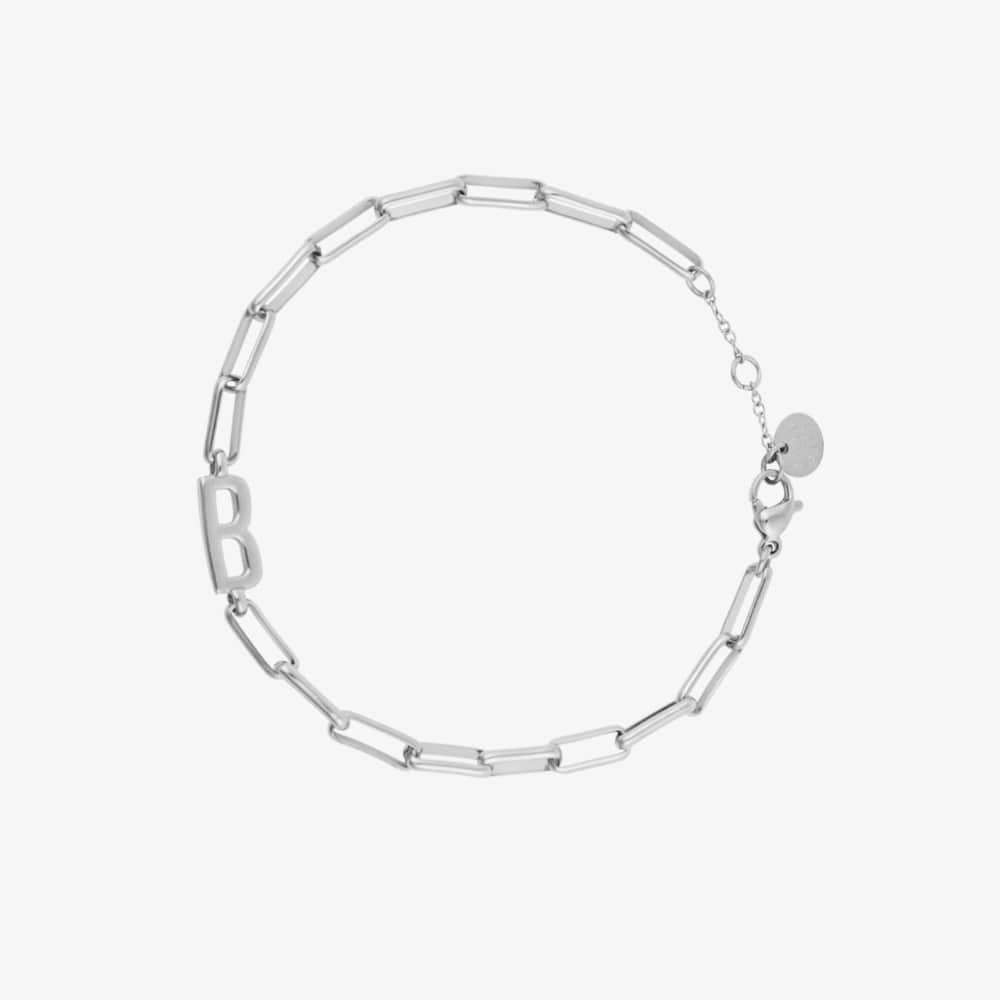 Initial Paperclip Chain Bracelet