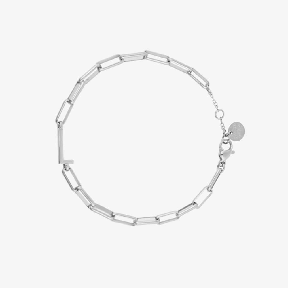 Initial Paperclip Chain Bracelet