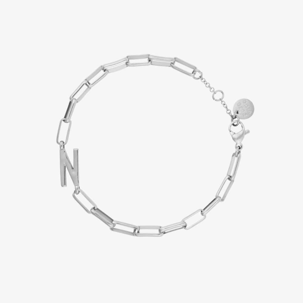 Initial Paperclip Chain Bracelet