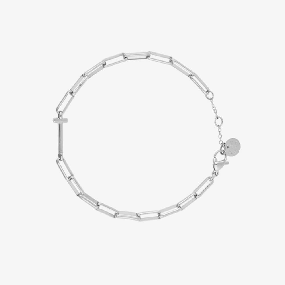 Initial Paperclip Chain Bracelet