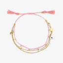 String and Chain Layered Bracelet