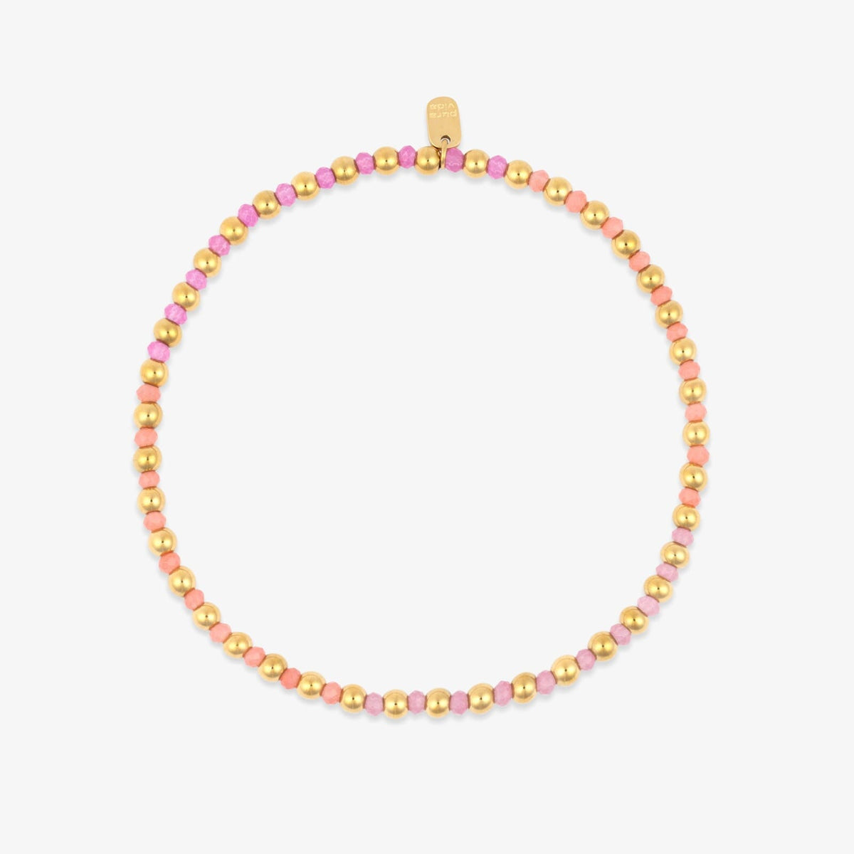 Ball Bead and Stone Stretch Anklet