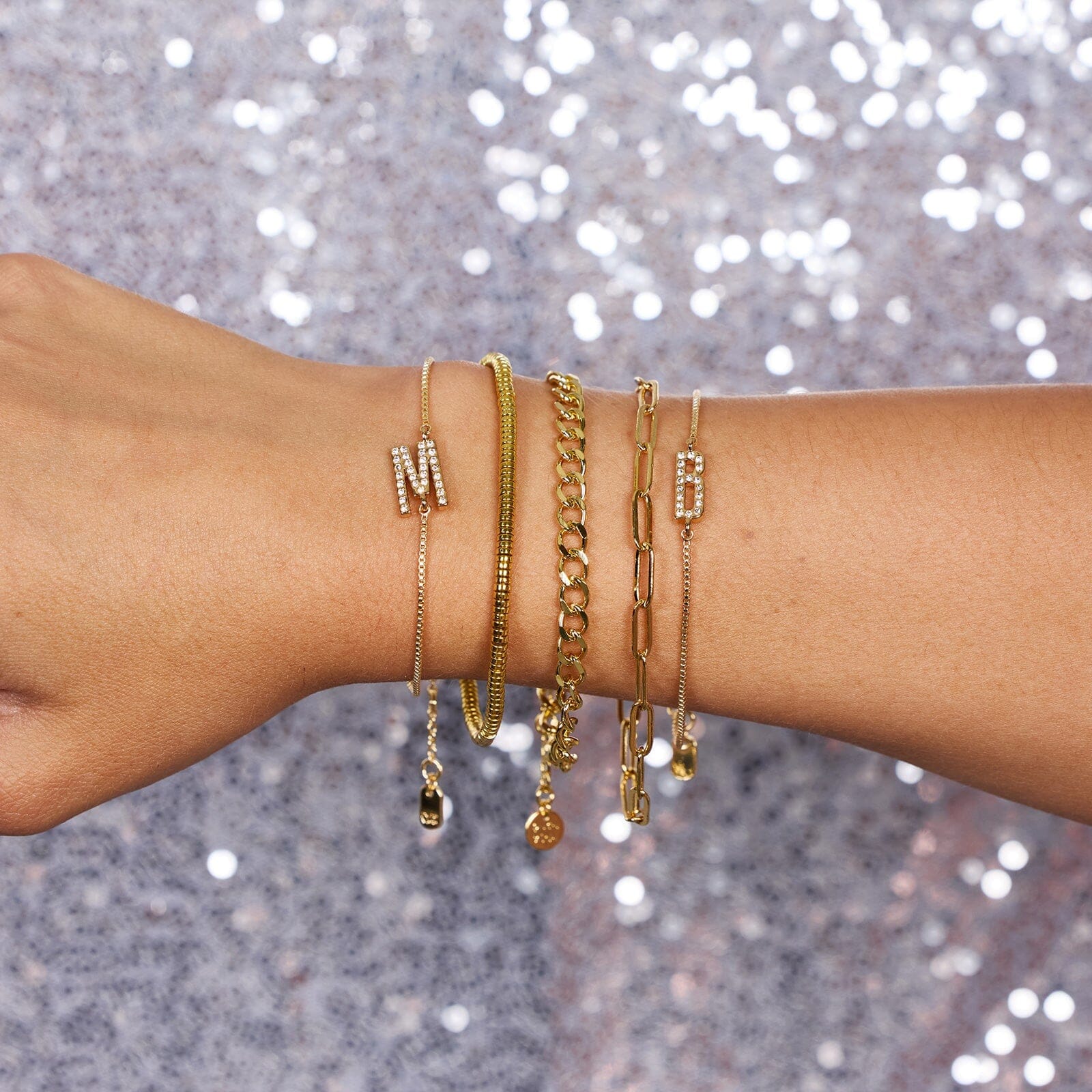 Pavé Initial Chain Bracelet