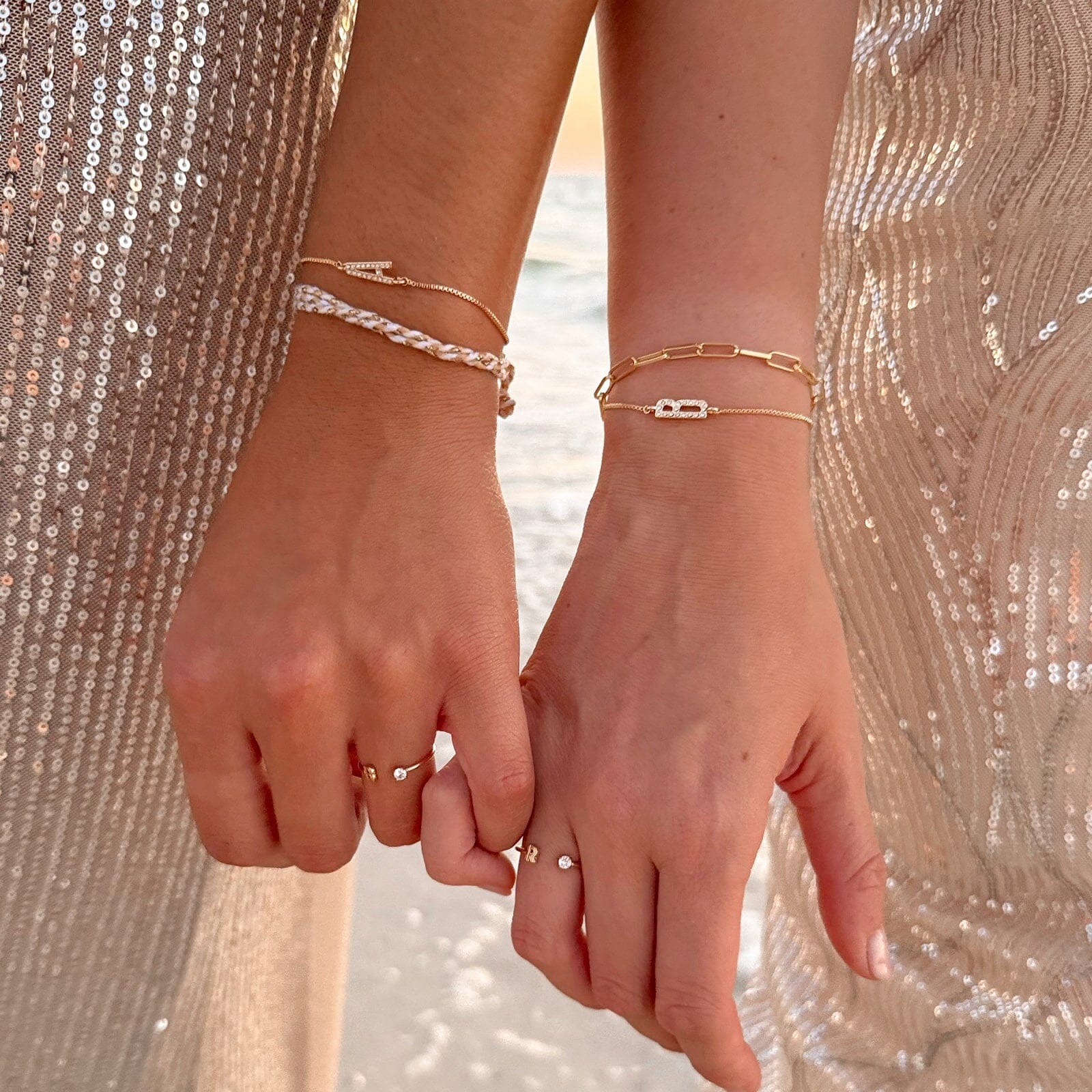 Pavé Initial Chain Bracelet