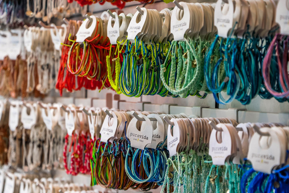 Pura Vida bracelets on hang tags