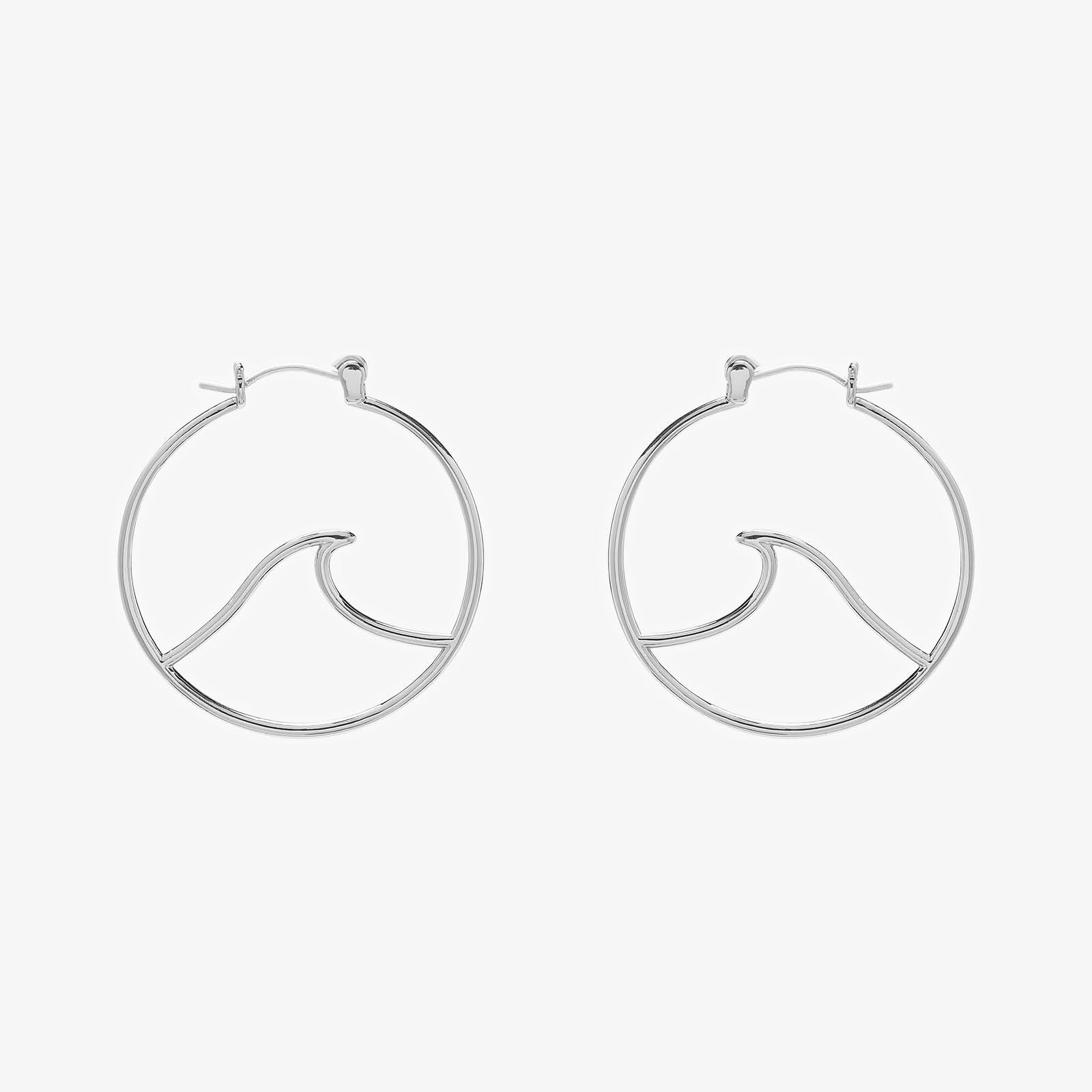Large Wave Hoop Earrings