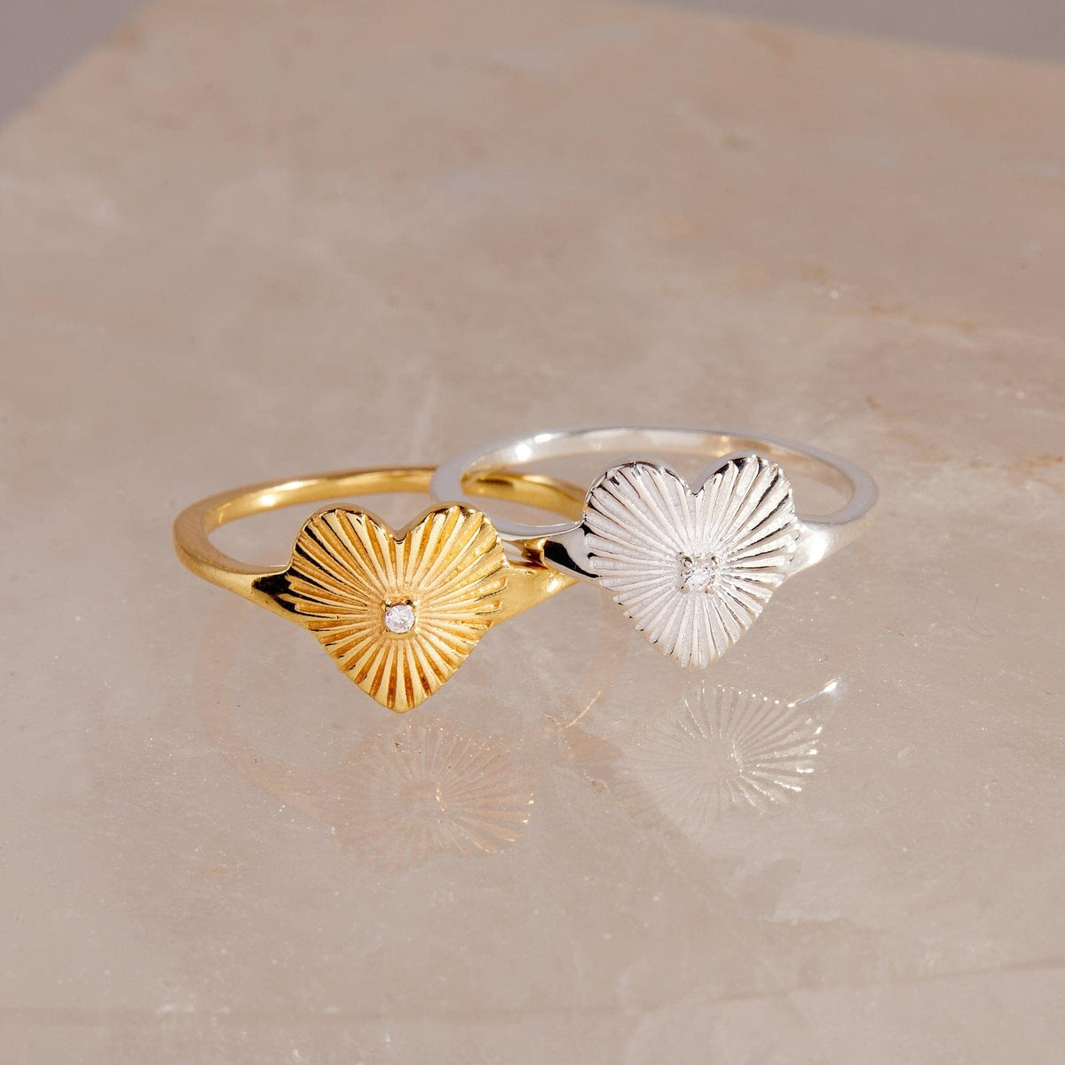 Sunburst Heart Ring