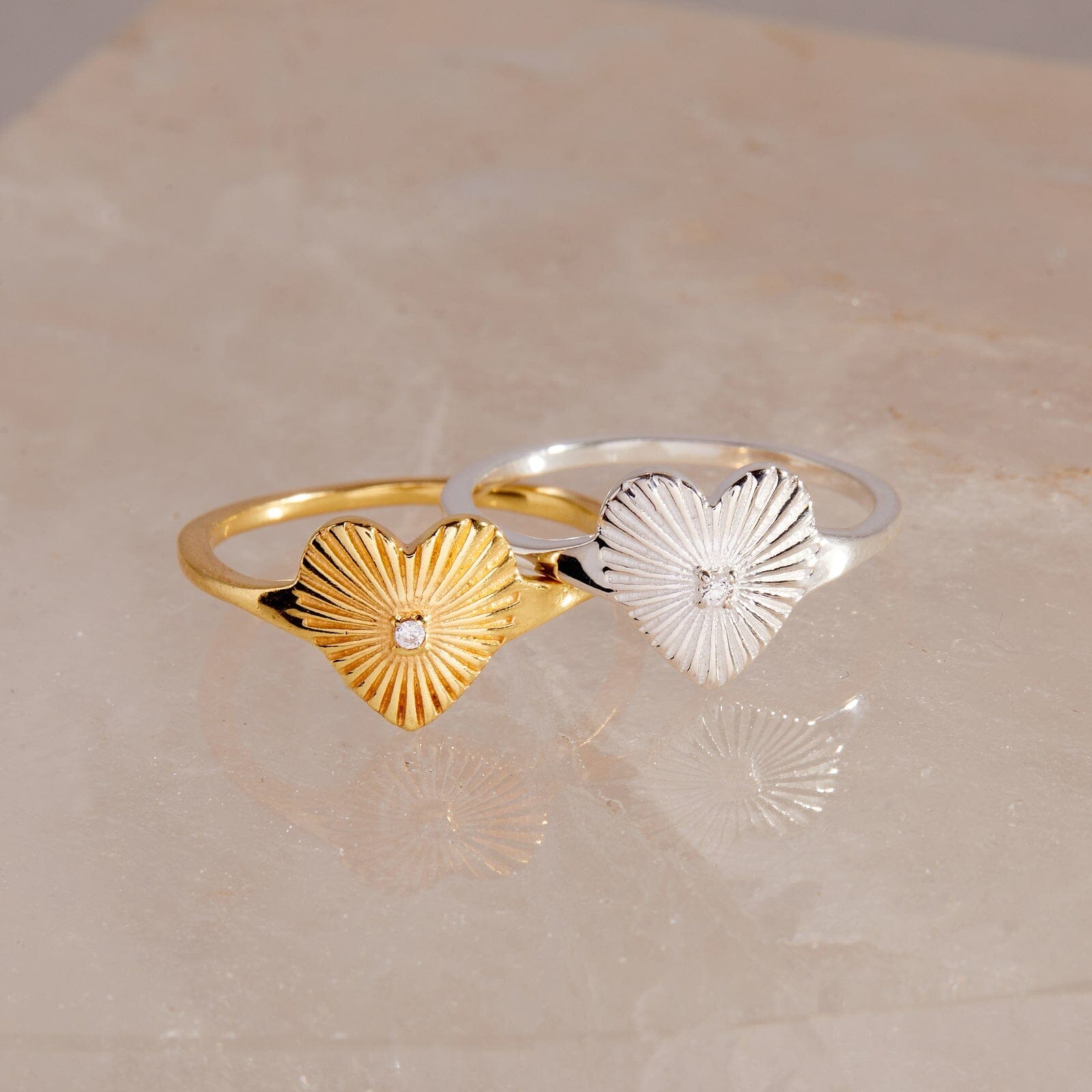 Sunburst Heart Ring