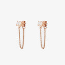 Raw Gem Chain Wrap Earrings